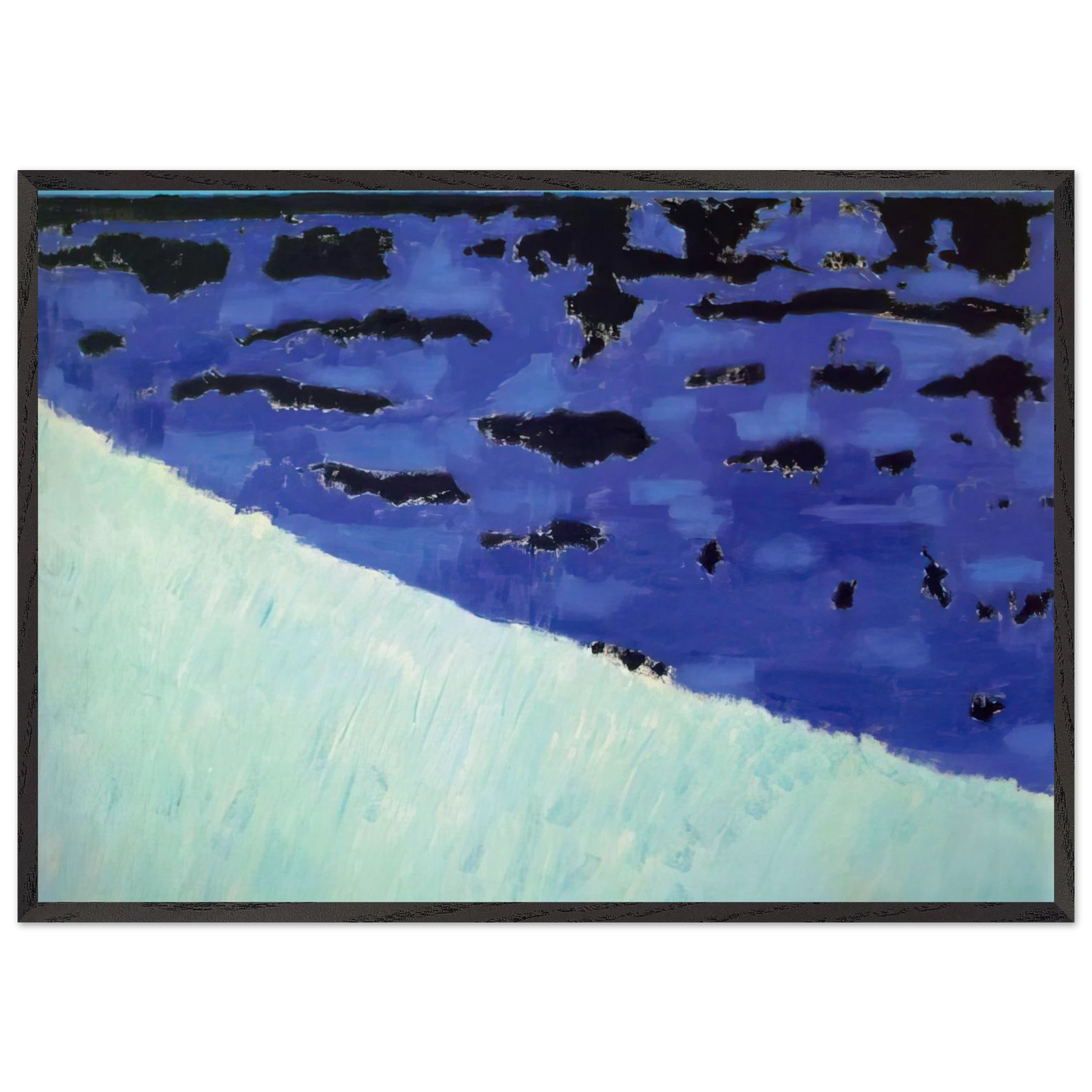 Sea Grasses and Blue Sea - 1958 - Milton Avery 70x100 cm / 28x40 inches Framed Art Print – Black Wooden Frame