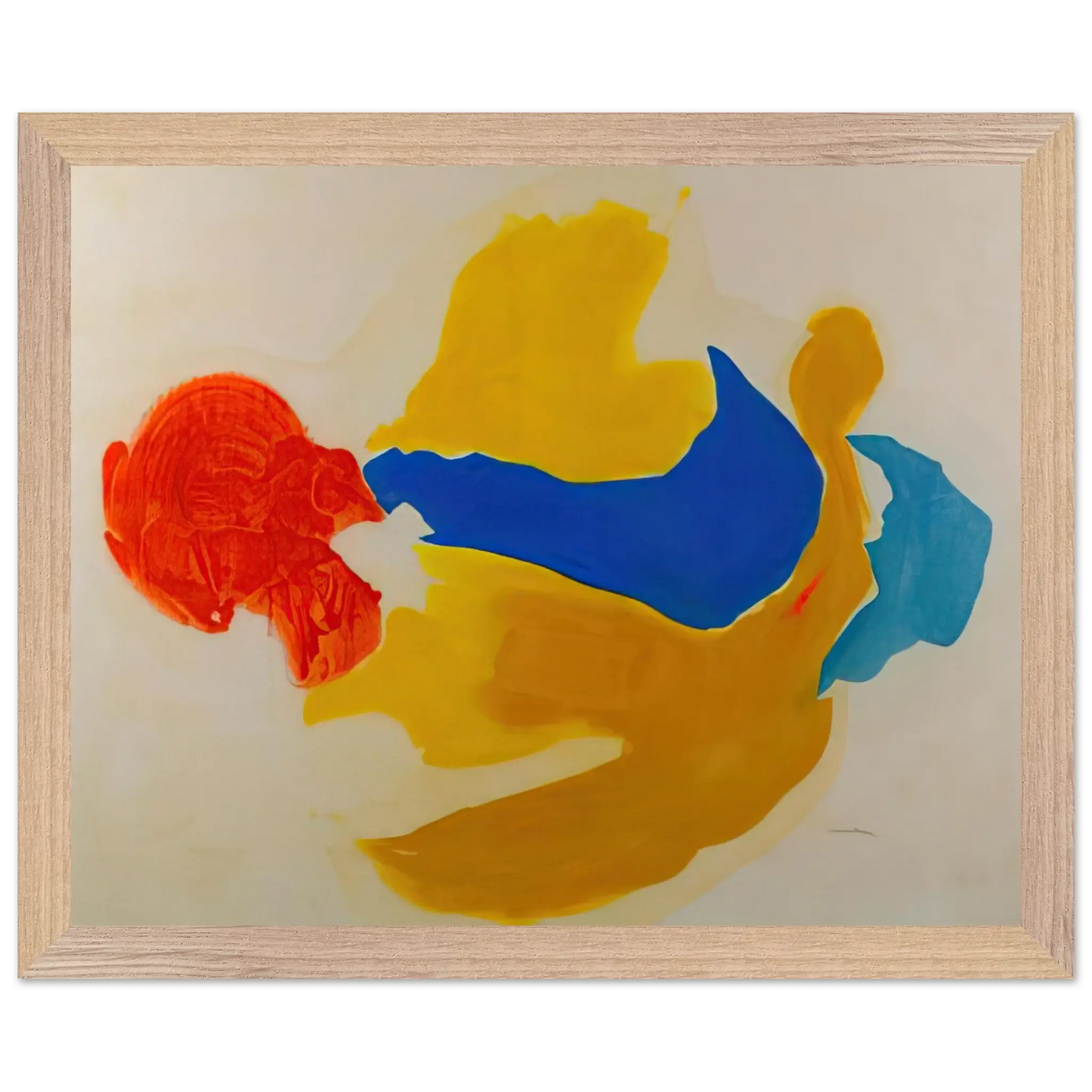 Helen Frankenthaler - Blue Jay - 1963  United States Wall art - A3 (29.7 x 42  cm) - Premium Wooden Framed Poster With Fine Art Paper - Wood frame
