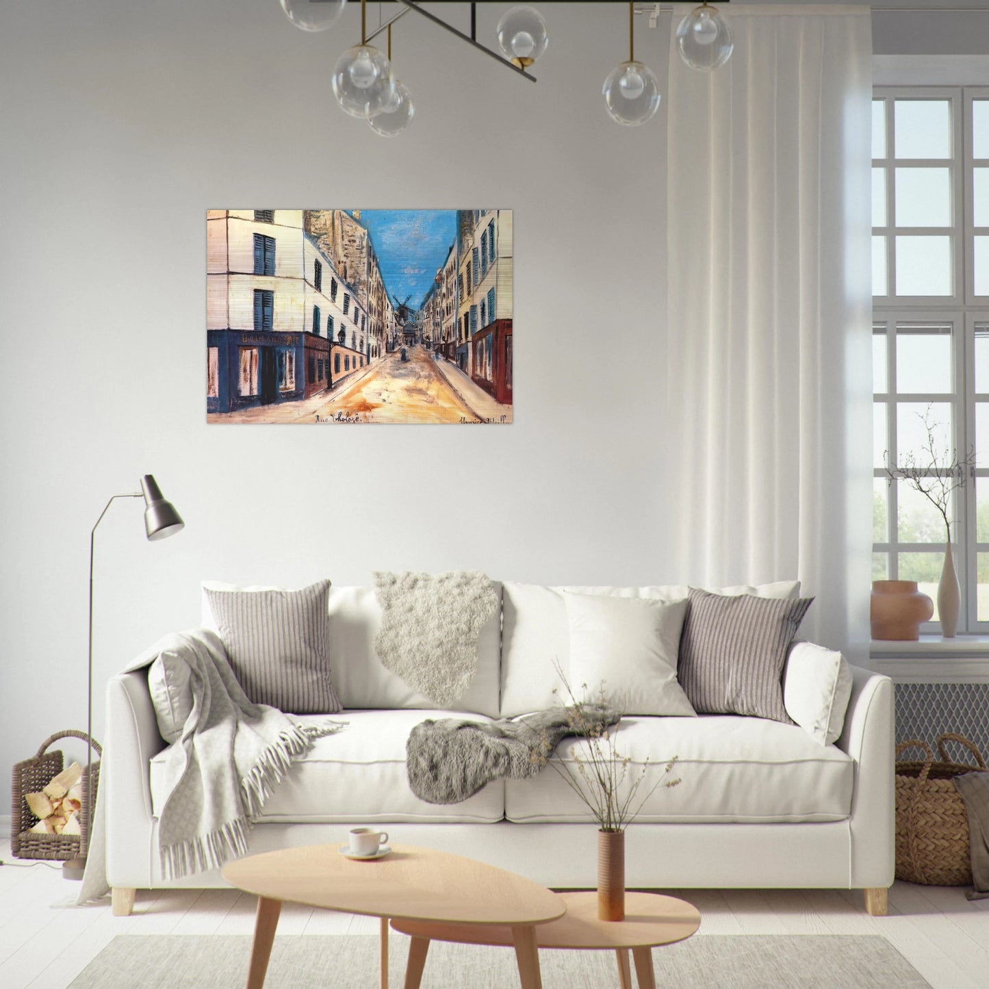 THOLOZE STREET - Maurice Utrillo Brushed Aluminum Print - 70x100 cm / 28x40 inches | Maurice Utrillo Aluminum Print | Maurice Utrillo Prints