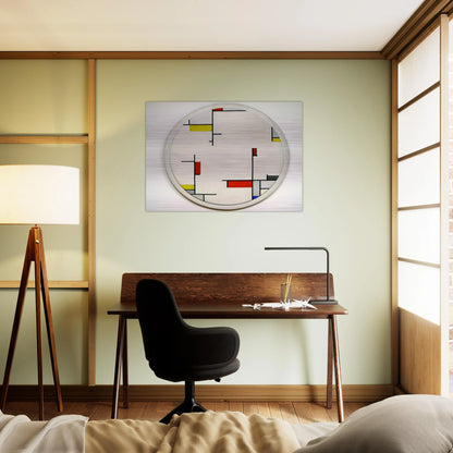 Relational Painting, Tondo #1 - 1944 - Fritz Glarner Brushed Aluminum Print - 70x100 cm / 28x40 inches | Fritz Glarner Aluminum Print | Fritz Glarner Prints