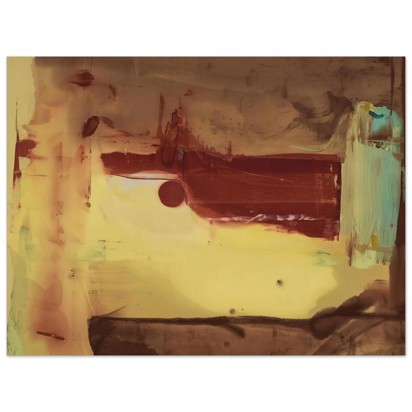 Helen Frankenthaler - Desert Pass - 1976 Wall art - 15x20 cm / 6x8 inches - Premium Wooden Framed Poster With Fine Art Paper-canvas - Wood frame