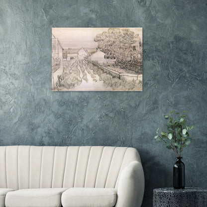 Village Street - Vincent van Gogh Brushed Aluminum Print - 70x100 cm / 28x40 inches | Vincent van Gogh Aluminum Print | Vincent van Gogh Prints