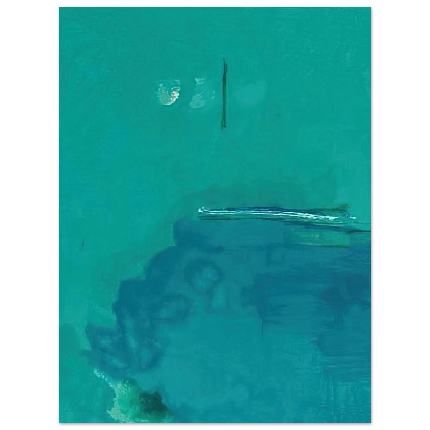 Helen Frankenthaler - Contentment Island - 2004 Wall art - 15x20 cm / 6x8 inches - Premium Wooden Framed Poster With Fine Art Paper-canvas - White frame