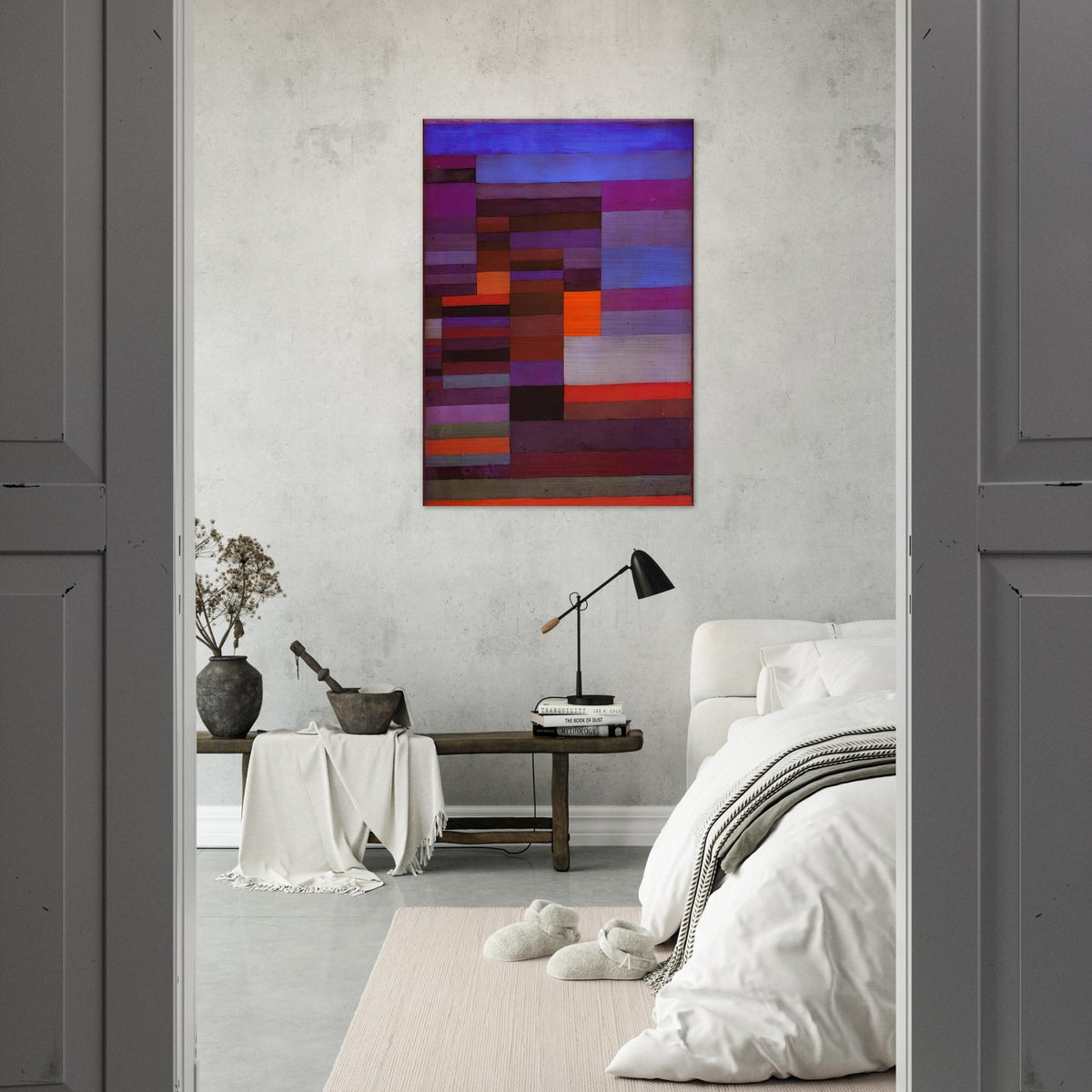 FIRE EVENING 1929 - Paul Klee Brushed Aluminum Print - 70x100 cm / 28x40 inches | Paul Klee Aluminum Print | Paul Klee Prints