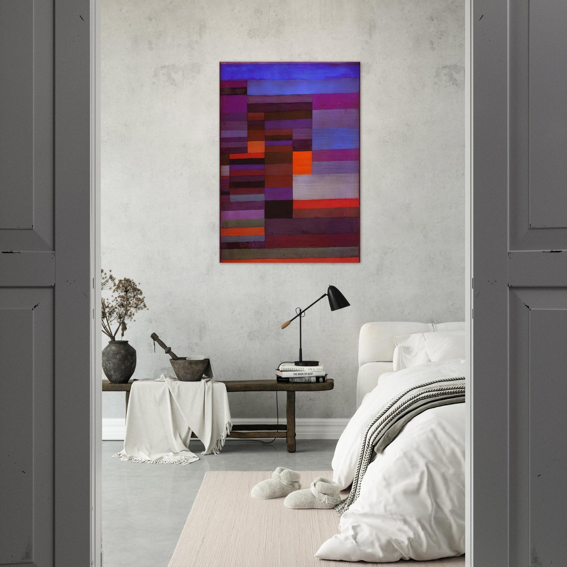 FIRE EVENING 1929 - Paul Klee Brushed Aluminum Print - 70x100 cm / 28x40 inches | Paul Klee Aluminum Print | Paul Klee Prints