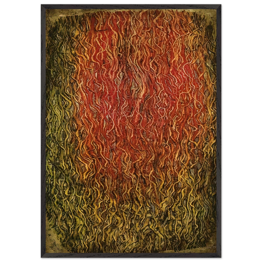 Untitled - Surrealism Tachisme - Simon Hantai 70x100 cm / 28x40 inches Framed Art Print – Black Wooden Frame