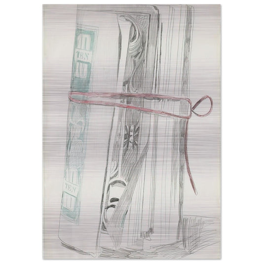 Roll of Bills - Andy Warhol Brushed Aluminum Print - 70x100 cm / 28x40 inches | Andy Warhol Aluminum Print | Andy Warhol Prints