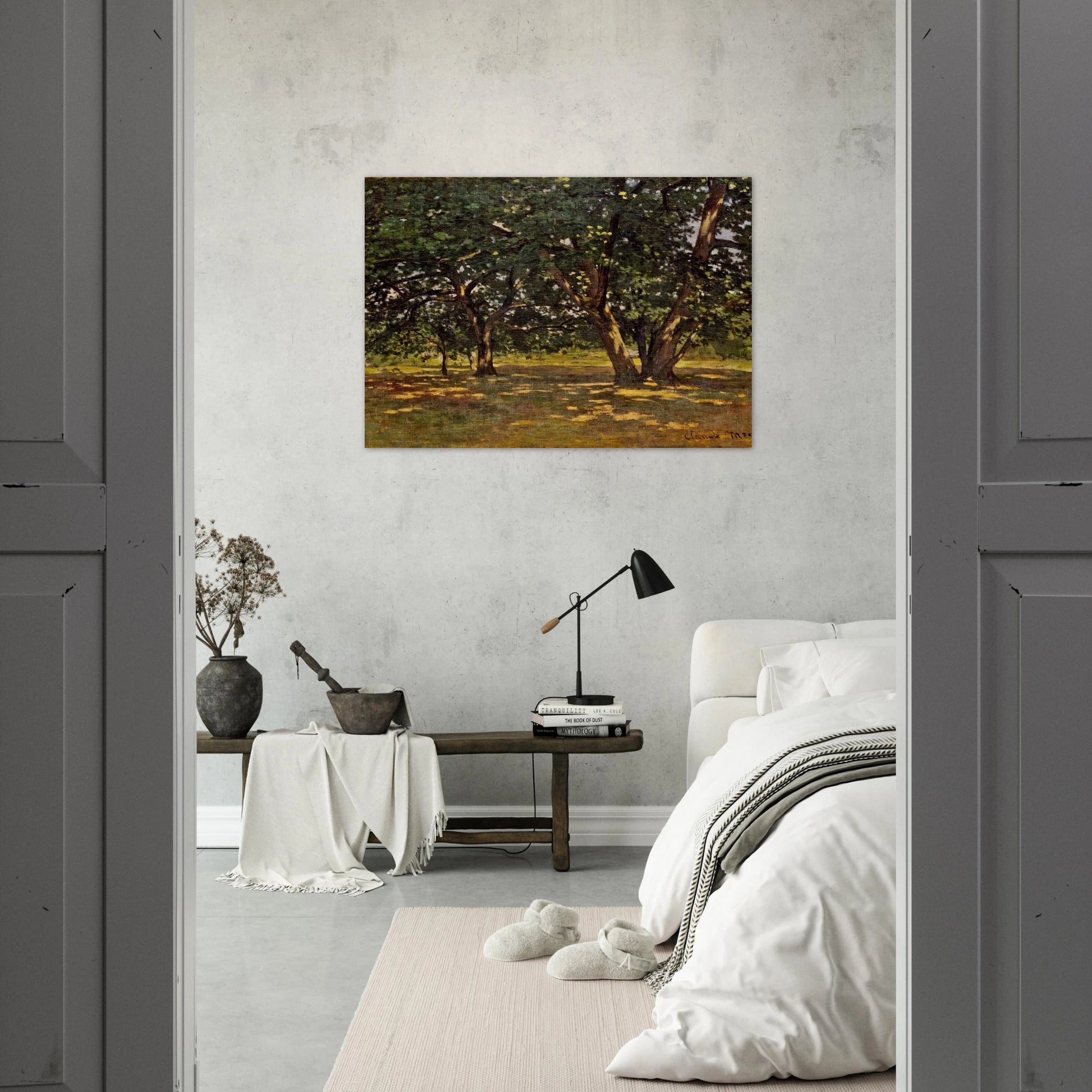 Fontainebleau Forest - claude monet Brushed Aluminum Print - 70x100 cm / 28x40 inches | claude monet Aluminum Print | claude monet Prints