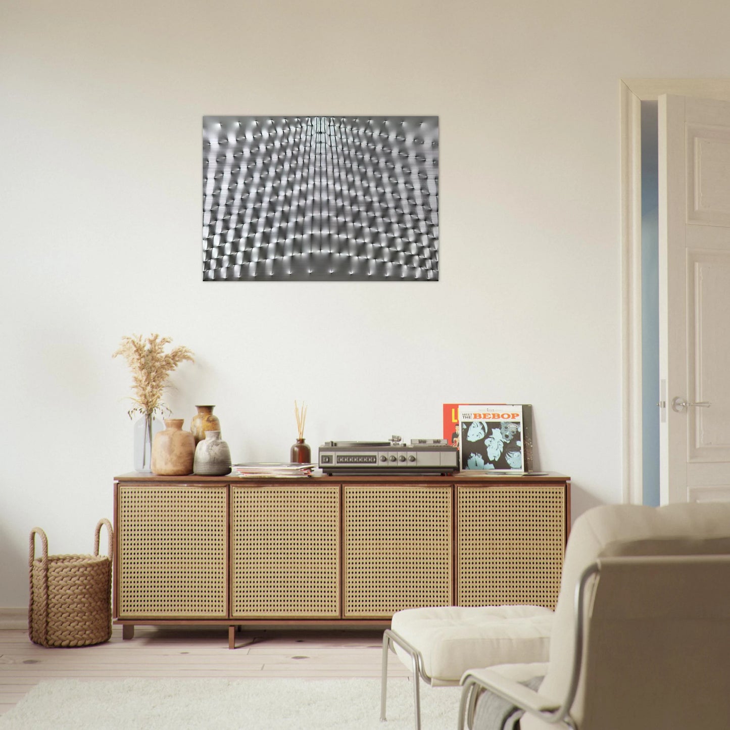 Superficie Argento - 1973 - Enrico Castellani Brushed Aluminum Print - 70x100 cm / 28x40 inches | Enrico Castellani Aluminum Print | Enrico Castellani Prints