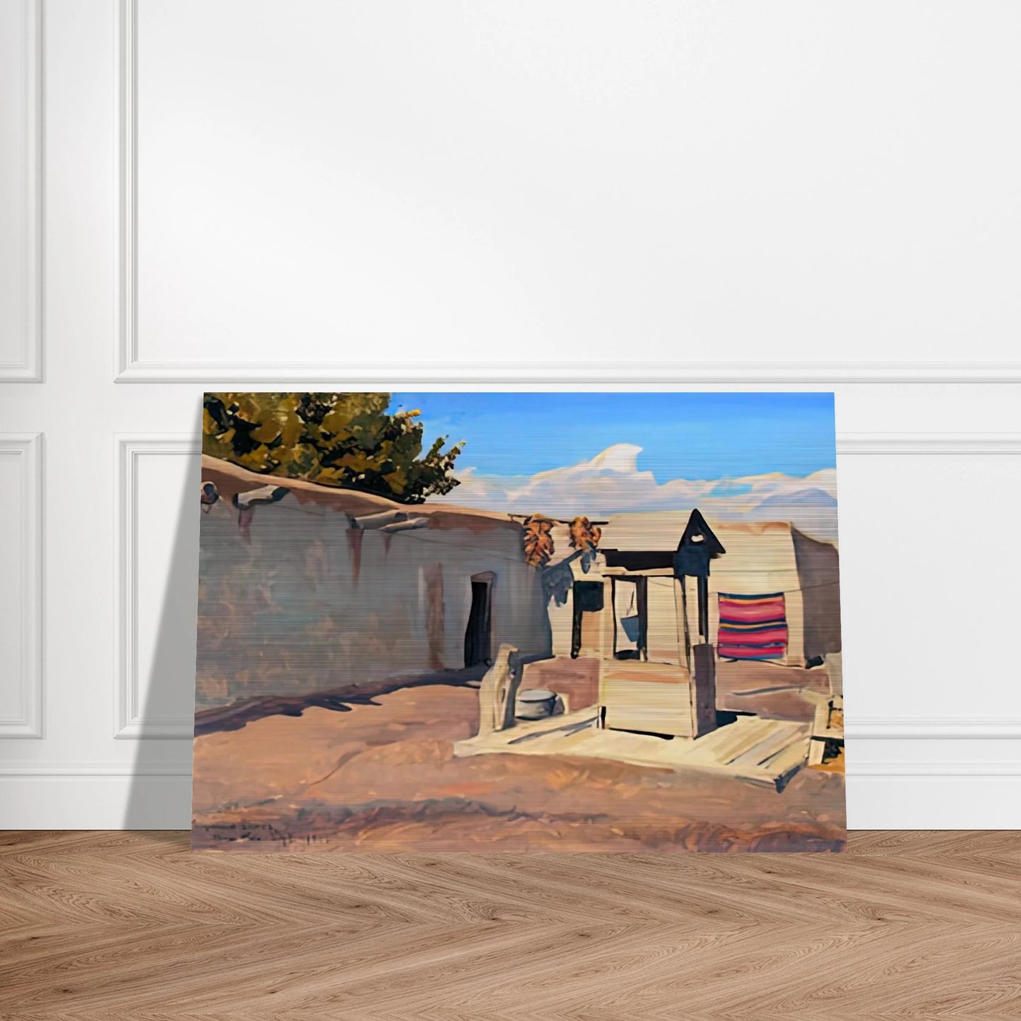 OLD PATIO 1931 - Maynard Dixon Brushed Aluminum Print - 70x100 cm / 28x40 inches | Maynard Dixon Aluminum Print | Maynard Dixon Prints