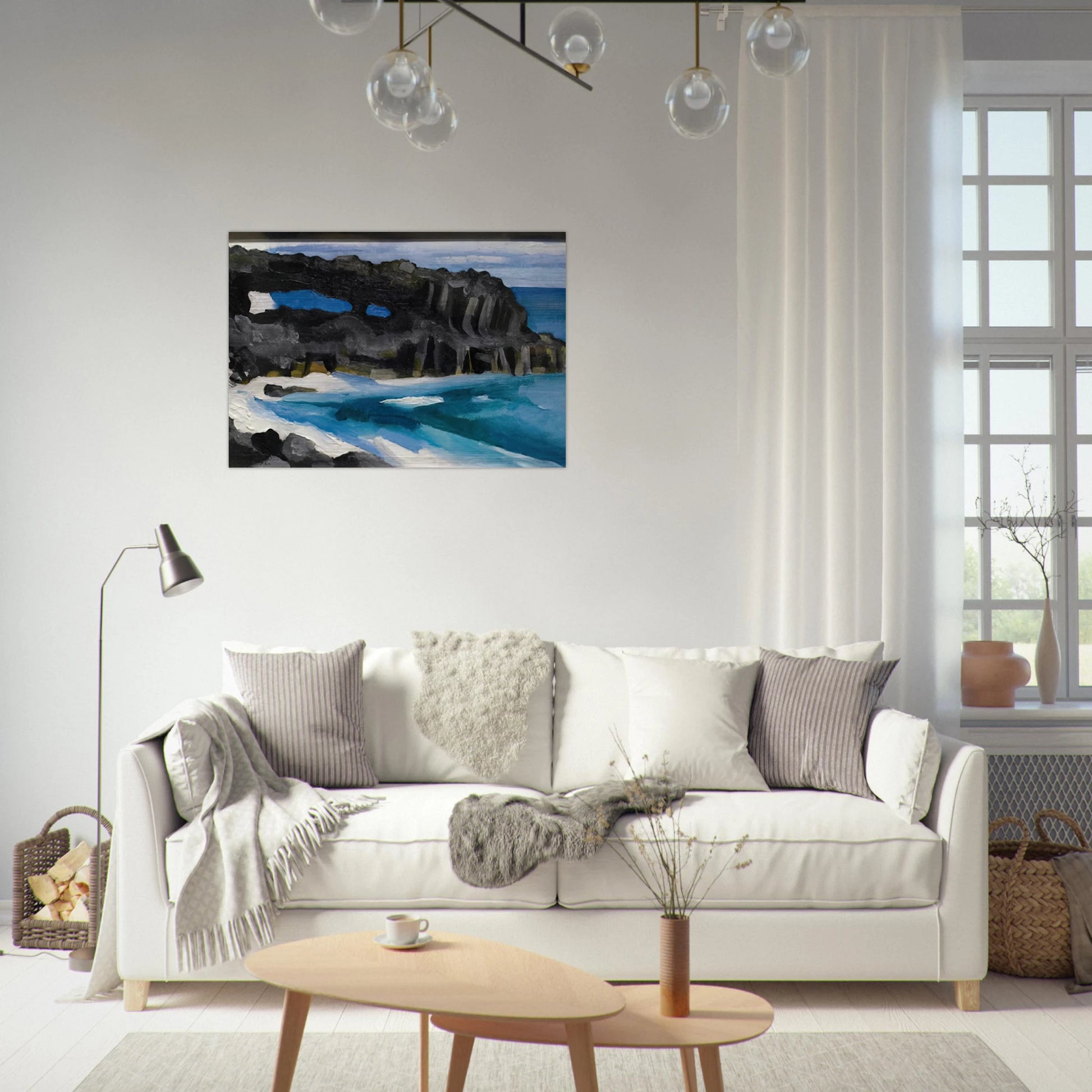 Black Lava Bridge, Hana Coast-No. II - Georgia O'Keeffe Brushed Aluminum Print - 70x100 cm / 28x40 inches | Georgia O'Keeffe Aluminum Print | Georgia O'Keeffe Prints