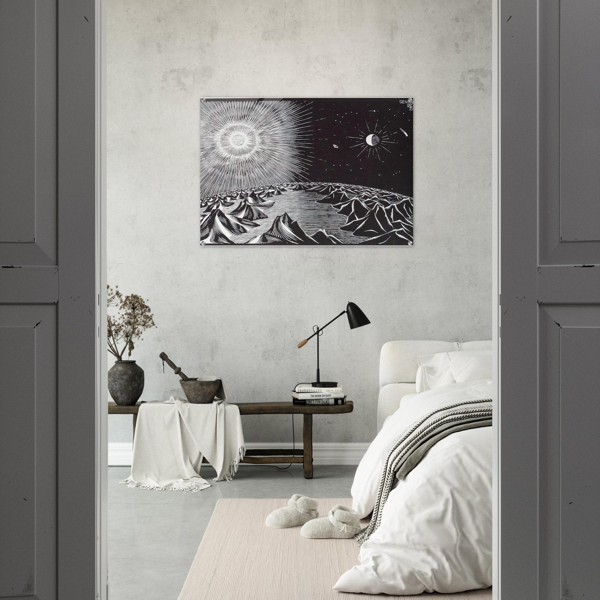 THE 4TH DAY OF THE CREATION - MC Escher Acrylic Print - 70x100 cm / 28x40″ inches | MC Escher Wall Art | MC Escher Prints