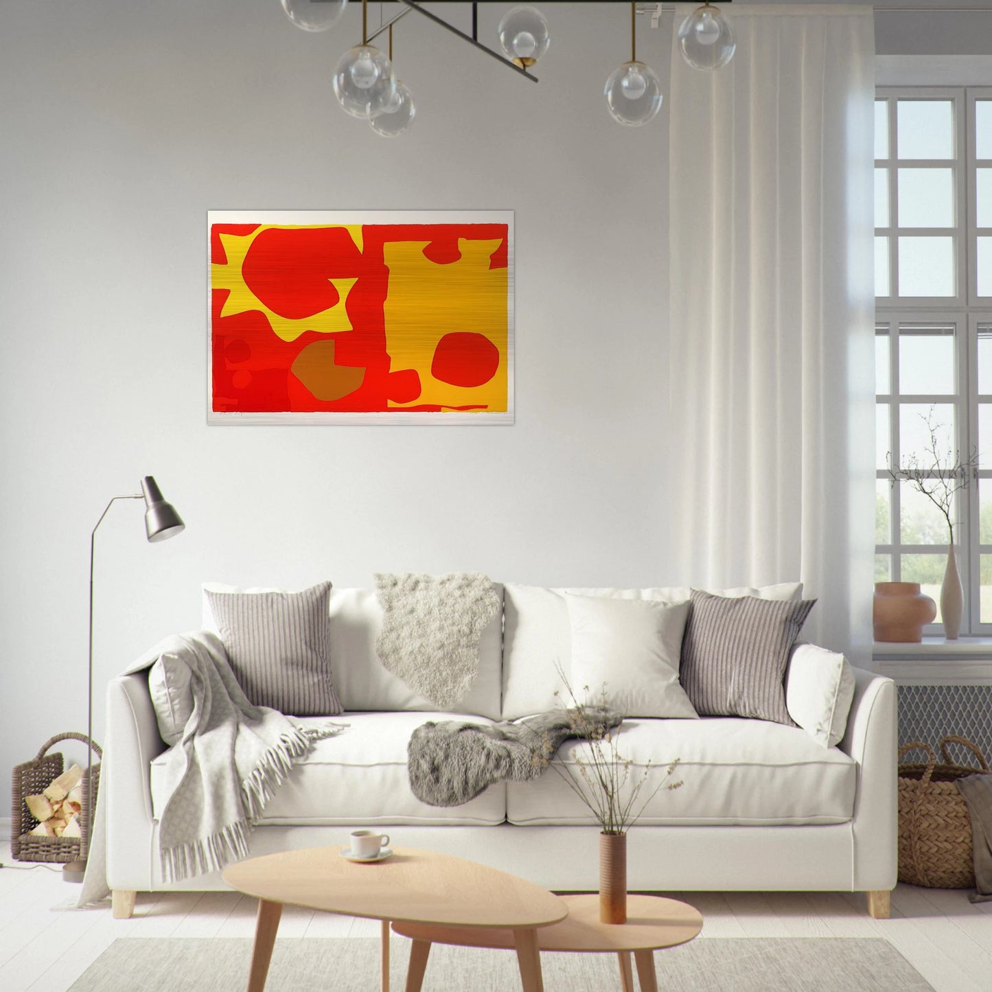 Six in Light Orange with Red in Yellow - 1970 - Patrick Heron Brushed Aluminum Print - 70x100 cm / 28x40 inches | Patrick Heron Aluminum Print | Patrick Heron Prints