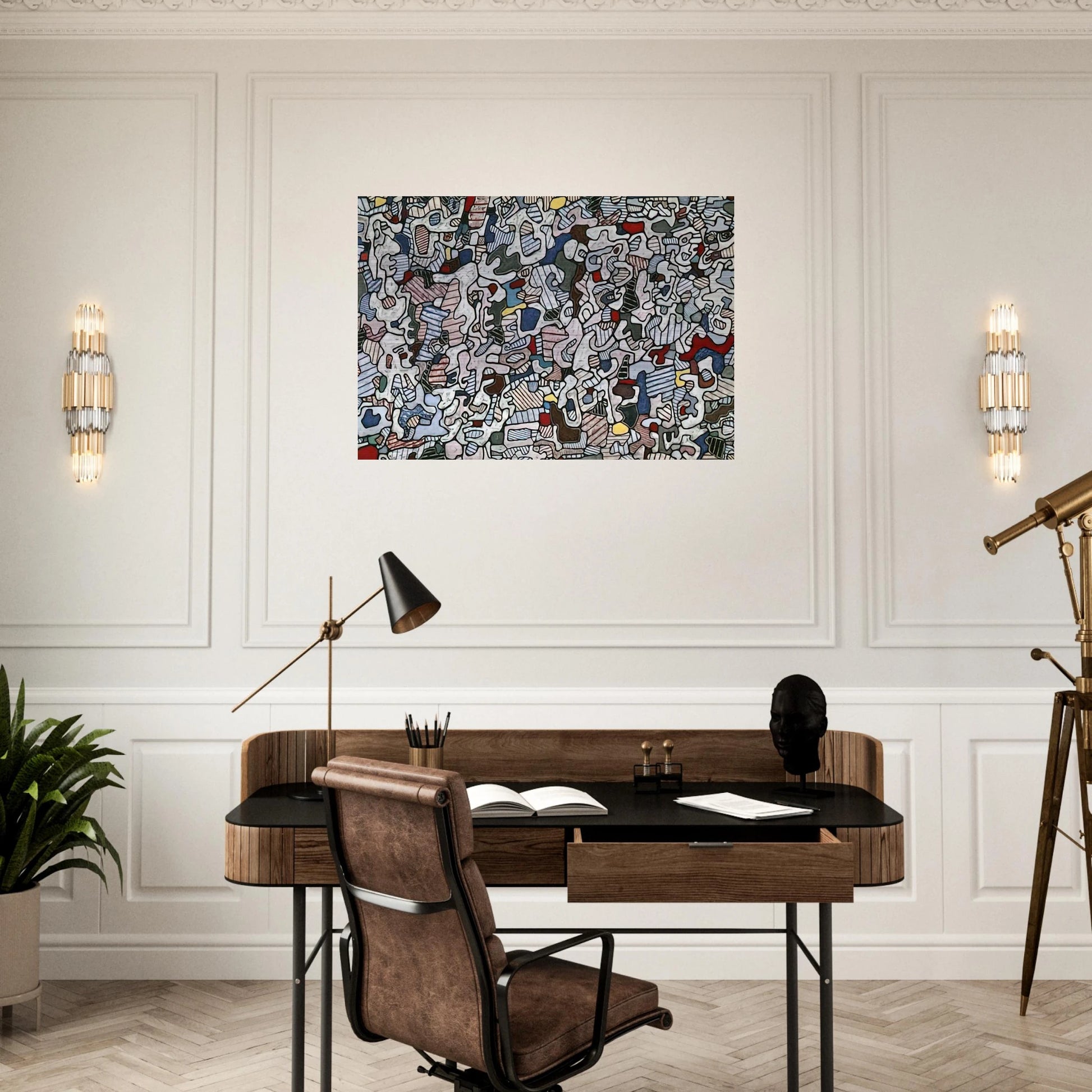 L HOURLOUPE 1966 - Jean Dubuffet Brushed Aluminum Print - 70x100 cm / 28x40 inches | Jean Dubuffet Aluminum Print | Jean Dubuffet Prints
