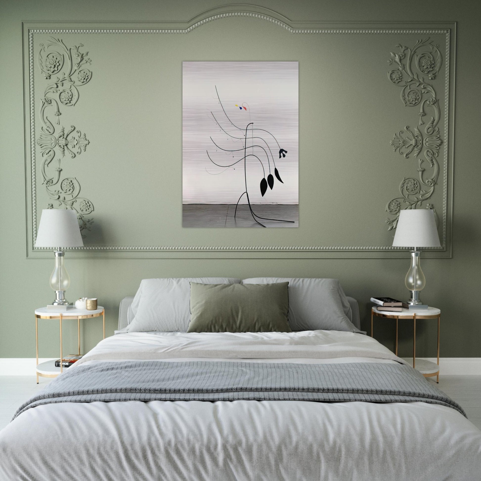 FOUR LEAVES AND THREE PETALS 1939 - Alexander Calder Brushed Aluminum Print - 70x100 cm / 28x40 inches | Alexander Calder Aluminum Print | Alexander Calder Prints