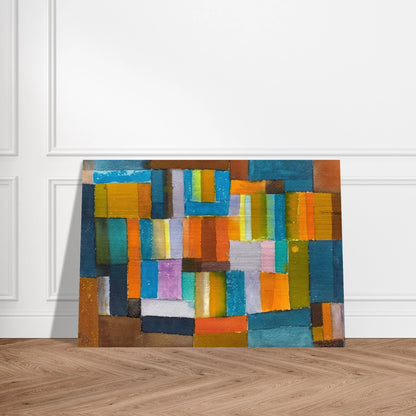 Composition in Orange and Blue-Green - 1957 - Johannes Itten Brushed Aluminum Print - 70x100 cm / 28x40 inches | Johannes Itten Aluminum Print | Johannes Itten Prints