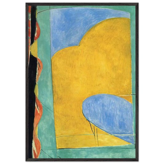 THE YELLOW CURTAIN - Henri Matisse 70x100 cm / 28x40 inches Framed Art Print – Black Wooden Frame