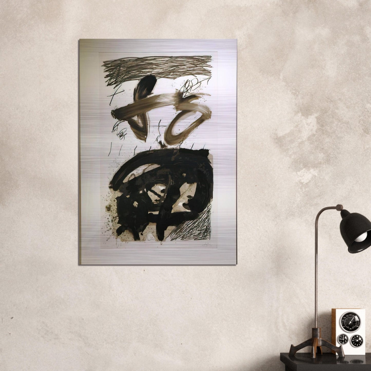 CALLIGRAPHIQUE 1987 - Antoni Tapies Brushed Aluminum Print - 70x100 cm / 28x40 inches | Antoni Tapies Aluminum Print | Antoni Tapies Prints
