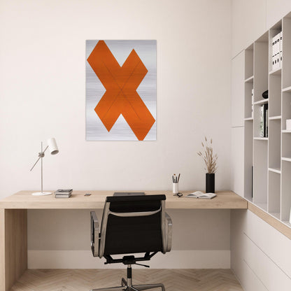 X WITHIN X ORANGE 1981 - Robert Mangold Brushed Aluminum Print - 70x100 cm / 28x40 inches | Robert Mangold Aluminum Print | Robert Mangold Prints