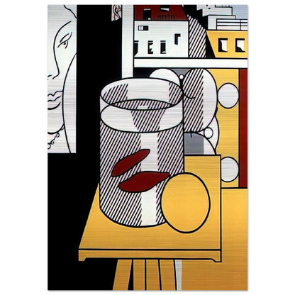 STILL LIFE WITH GOLDFISH 1974 - Roy Lichtenstein Brushed Aluminum Print - 70x100 cm / 28x40 inches | Roy Lichtenstein Aluminum Print | Roy Lichtenstein Prints