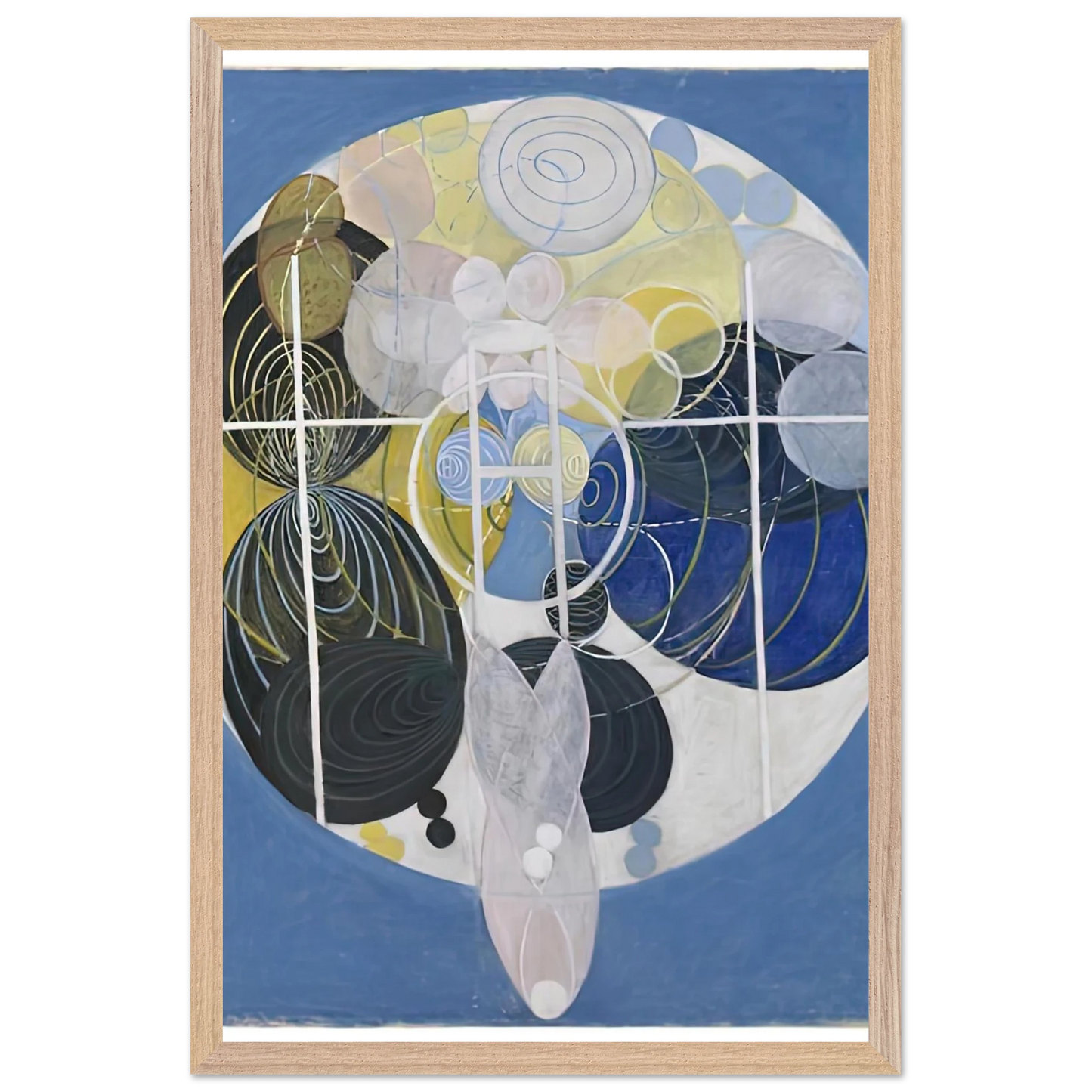 Hilma af Klint - THE LARGE FIGURE PAINTINGS NR 5 1907 Wall art - 20x25 cm / 8x10 inches - Premium Wooden Framed Poster With Fine Art Paper-canvas - Black frame