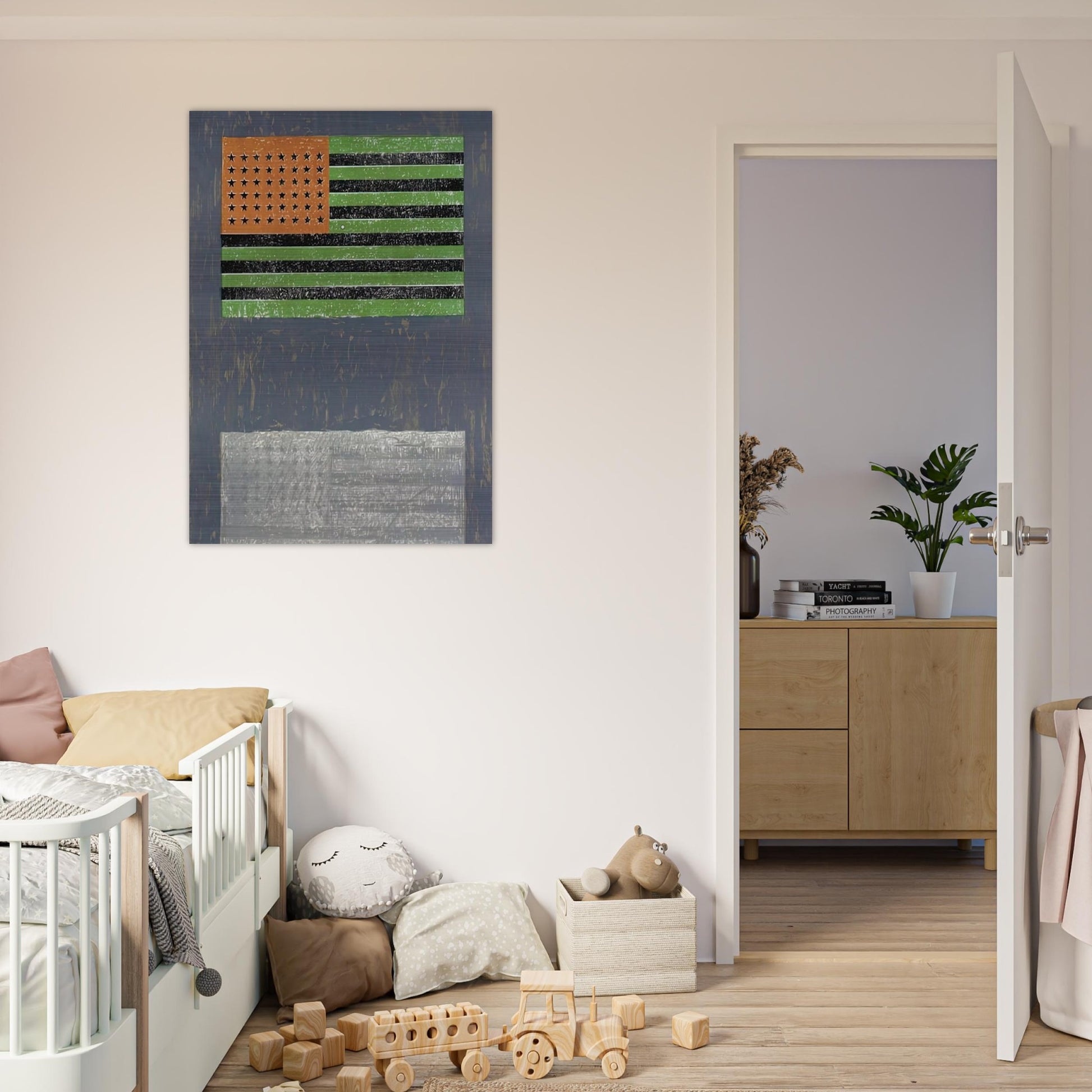FLAGS ULAE 42 - Jasper Johns Brushed Aluminum Print - 70x100 cm / 28x40 inches | Jasper Johns Aluminum Print | Jasper Johns Prints