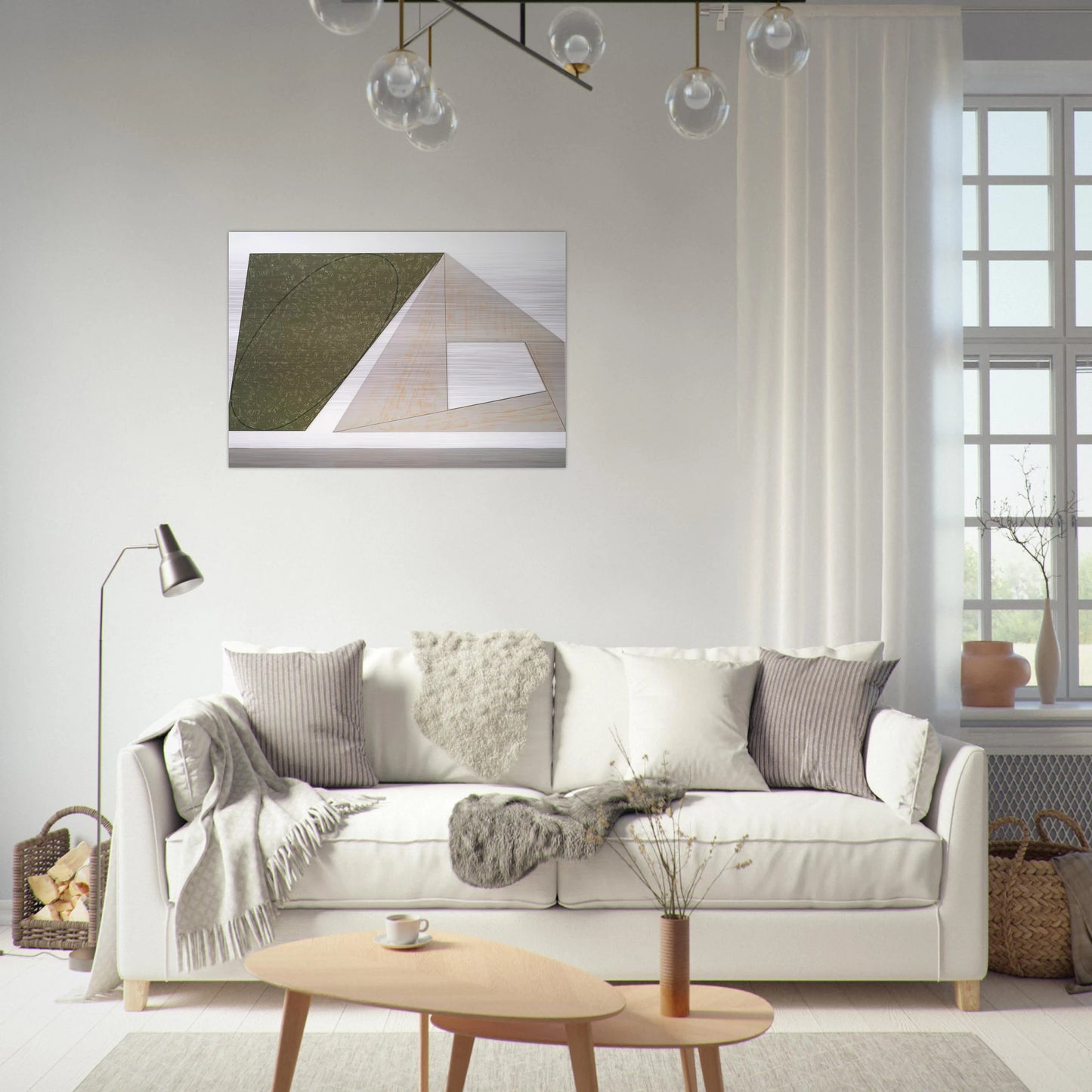 GREEN TILTED ELLIPSE GRAY FRAME 1989 - Robert Mangold Brushed Aluminum Print - 70x100 cm / 28x40 inches | Robert Mangold Aluminum Print | Robert Mangold Prints