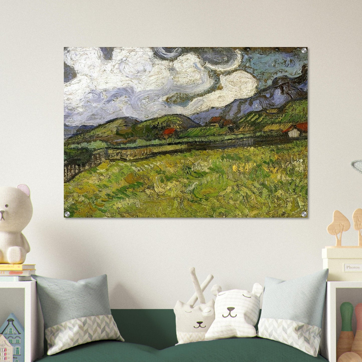 Wheat Field behind Saint-Paul Hospital with a Reaper - Vincent van Gogh Acrylic Print - 70x100 cm / 28x40″ inches