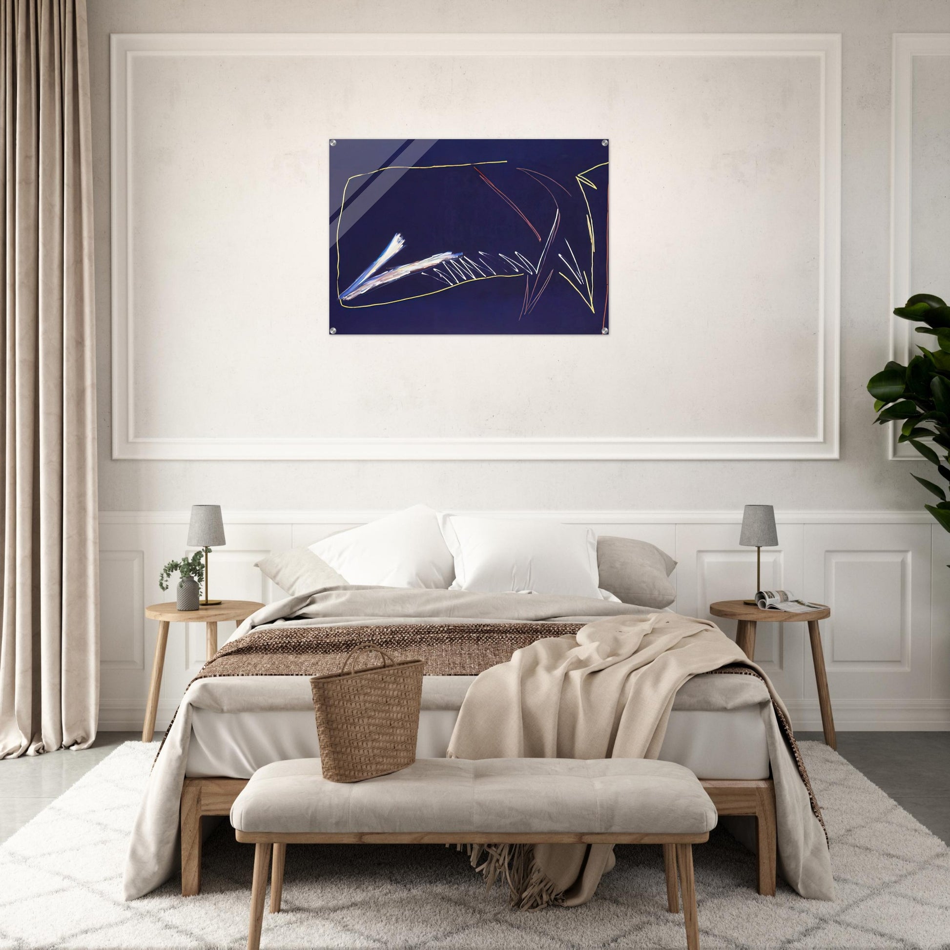 The Blue Whale - 1973 - Ronnie Landfield Acrylic Print - 70x100 cm / 28x40″ inches