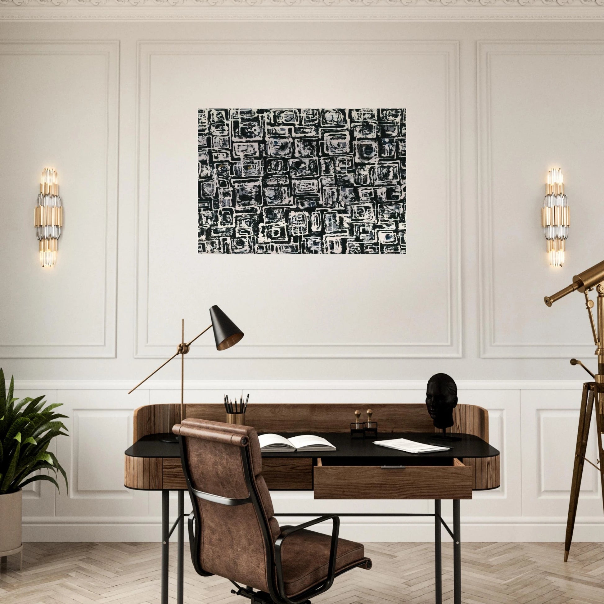White Squares - Lee Krasner Brushed Aluminum Print - 70x100 cm / 28x40 inches | Lee Krasner Aluminum Print | Lee Krasner Prints