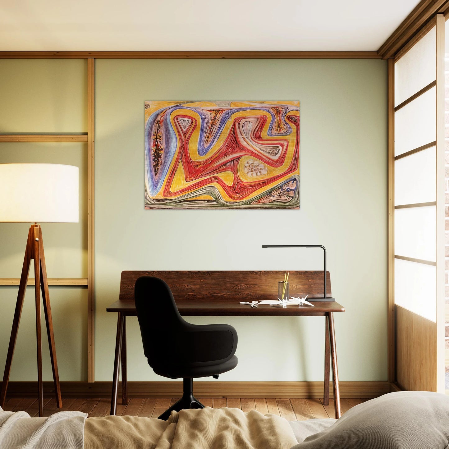 GLANDE FICTION 1938 - Roberto Matta Brushed Aluminum Print - 70x100 cm / 28x40 inches | Roberto Matta Aluminum Print | Roberto Matta Prints