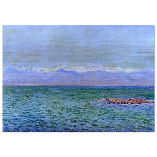 The Sea and the Alps - claude monet Brushed Aluminum Print - 70x100 cm / 28x40 inches | claude monet Aluminum Print | claude monet Prints