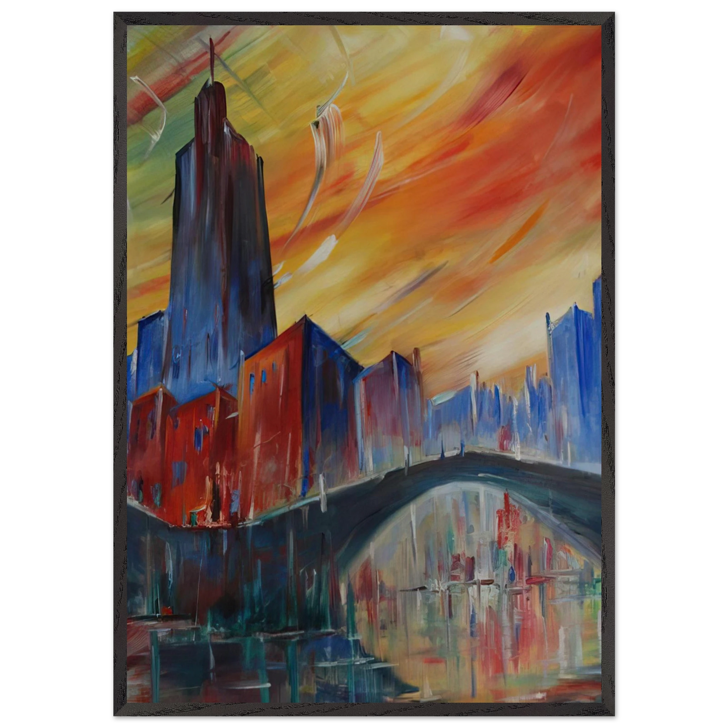 Untitled - 1983 N3 - Konrad Zuse 70x100 cm / 28x40 inches Framed Art Print – Black Wooden Frame