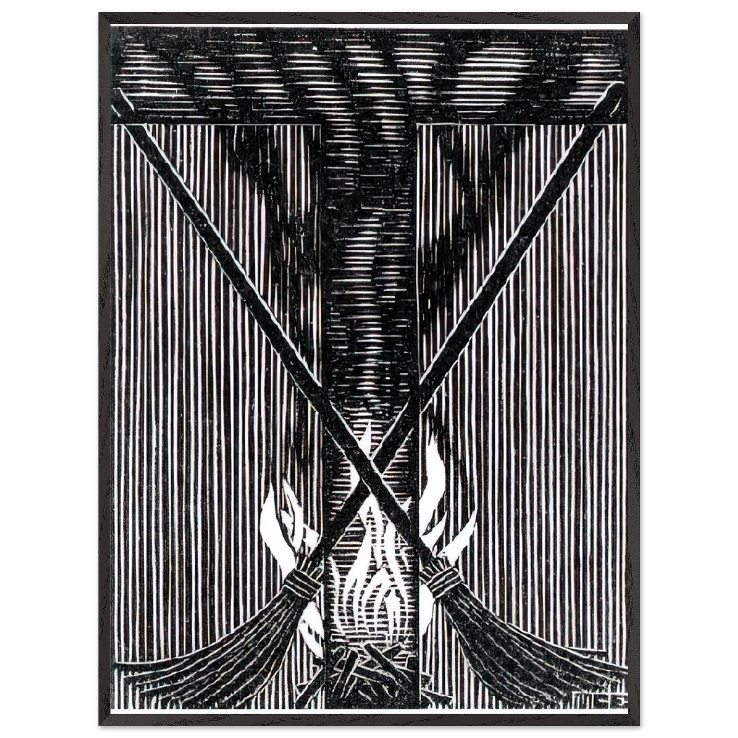 MC Escher - INITIAL T Wall Art - 60x80 cm / 24x32 inches - Fine Art Poster-canvas - -