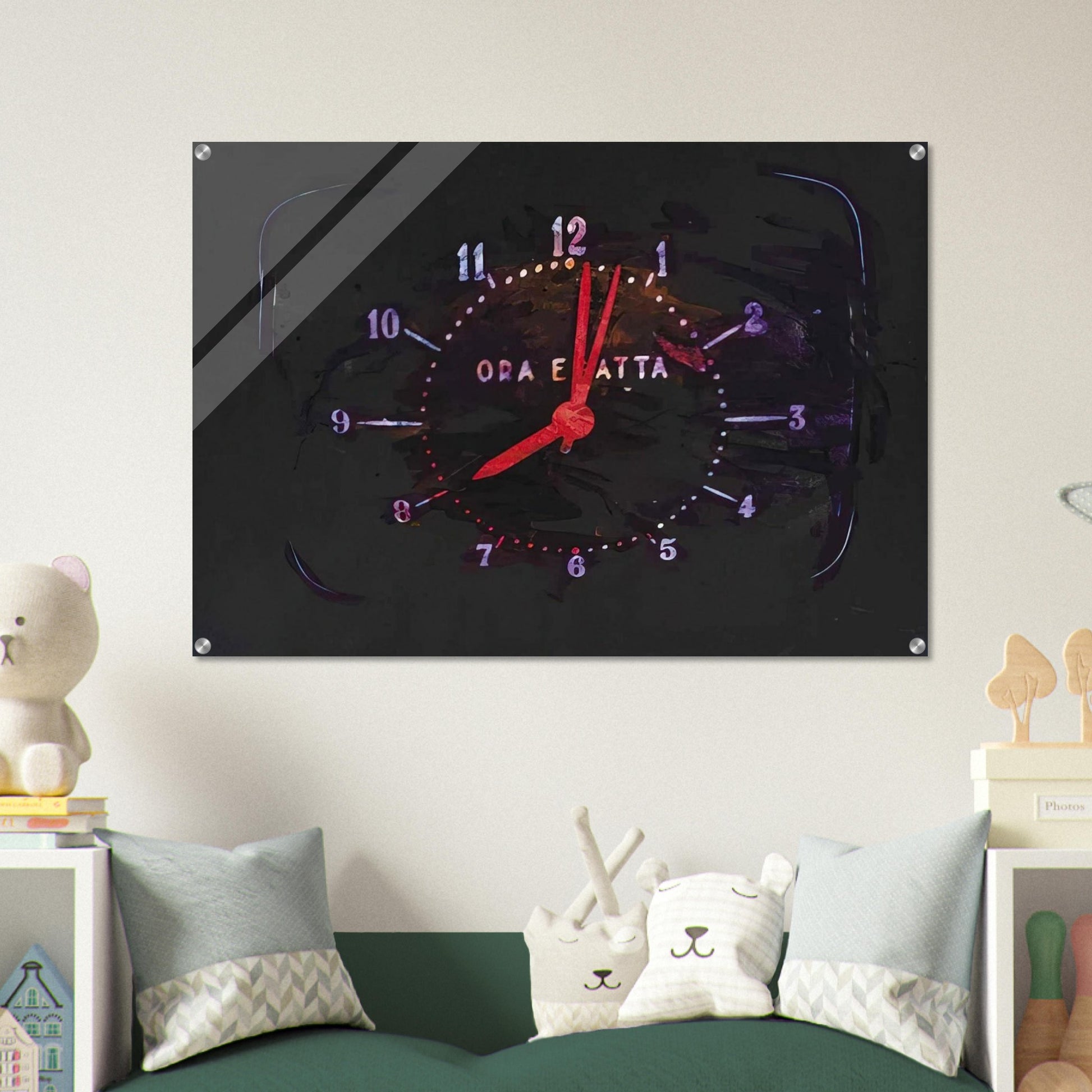 The Exact Time - 1973 - Mario Schifano Acrylic Print - 70x100 cm / 28x40″ inches | Mario Schifano Wall Art | Mario Schifano Prints