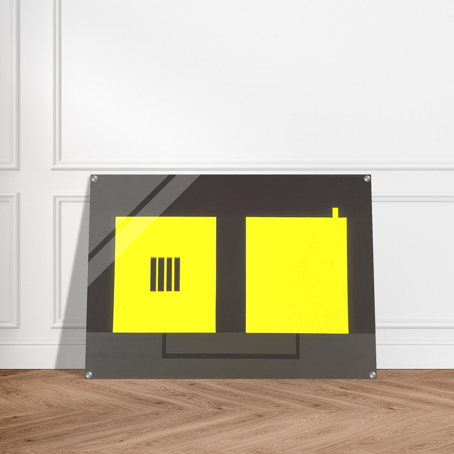 Prison  Cell with Smokestack  Conduit - 1985 - Peter Halley Acrylic Print - 70x100 cm / 28x40″ inches | Peter Halley Wall Art | Peter Halley Prints