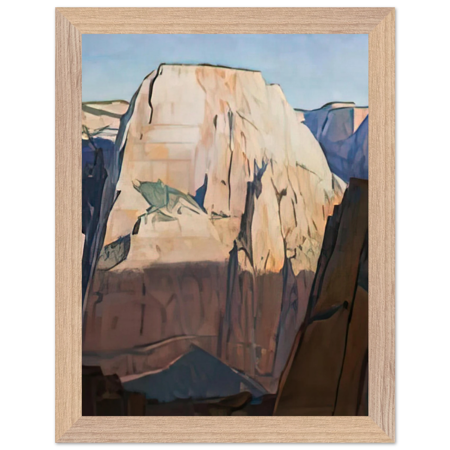 Maynard Dixon - GREAT WHITE THRONE ZION CANYON UTAH 1933 Wall art - 70x100 cm / 28x40 inches - Premium Wooden Framed Poster With Fine Art Paper-canvas - Black frame