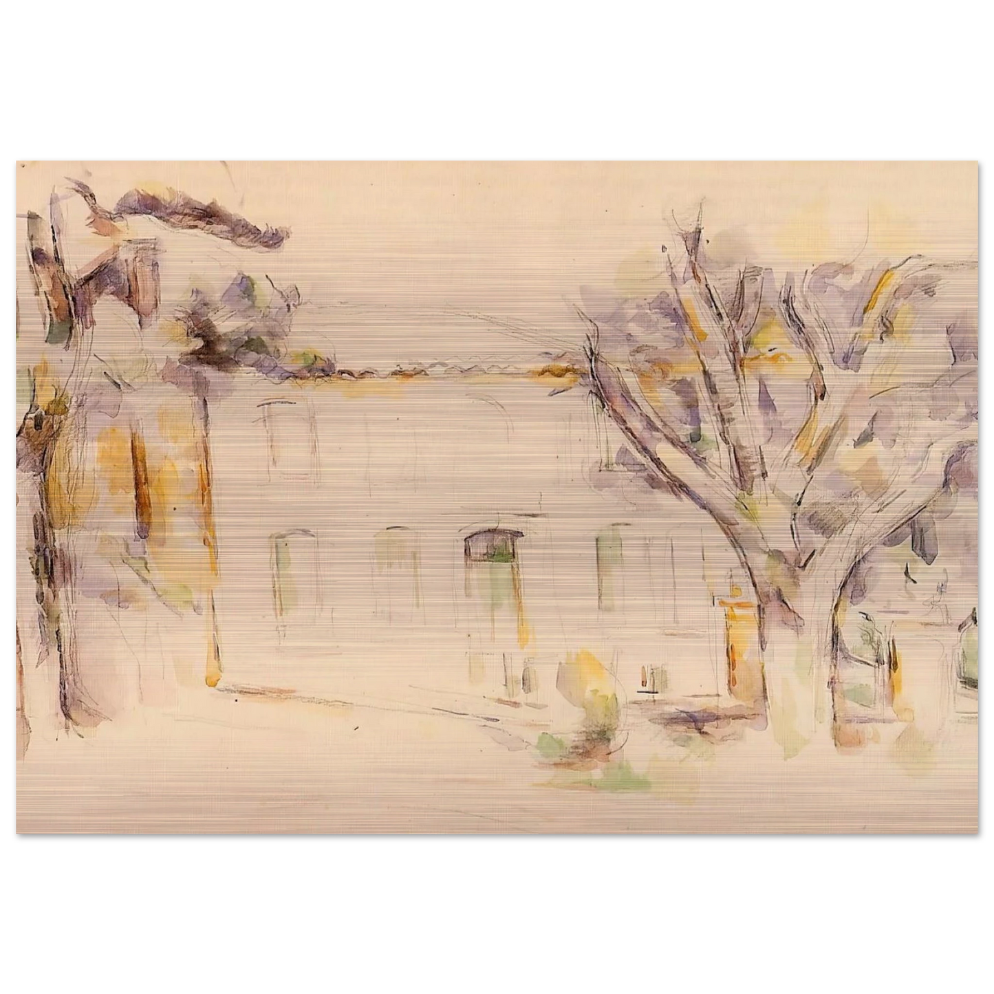 House in Provence - Paul Cézanne Brushed Aluminum Print - 70x100 cm / 28x40 inches | Paul Cézanne Aluminum Print | Paul Cézanne Prints