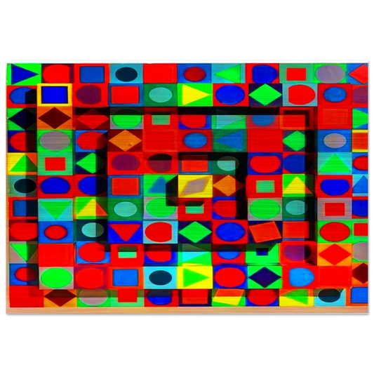 Folklore - 1963 - Victor Vasarely Brushed Aluminum Print - 70x100 cm / 28x40 inches | Victor Vasarely Aluminum Print | Victor Vasarely Prints