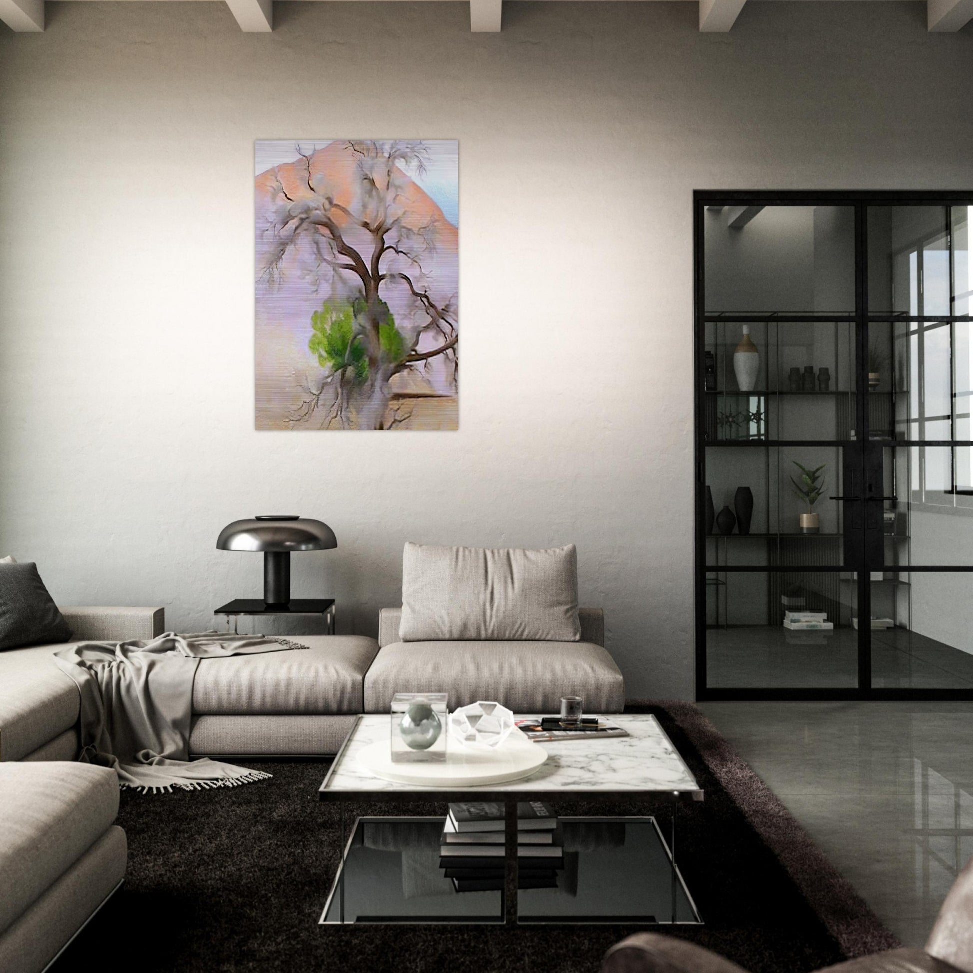Pinons with Cedar - Georgia O'Keeffe Brushed Aluminum Print - 70x100 cm / 28x40 inches | Georgia O'Keeffe Aluminum Print | Georgia O'Keeffe Prints