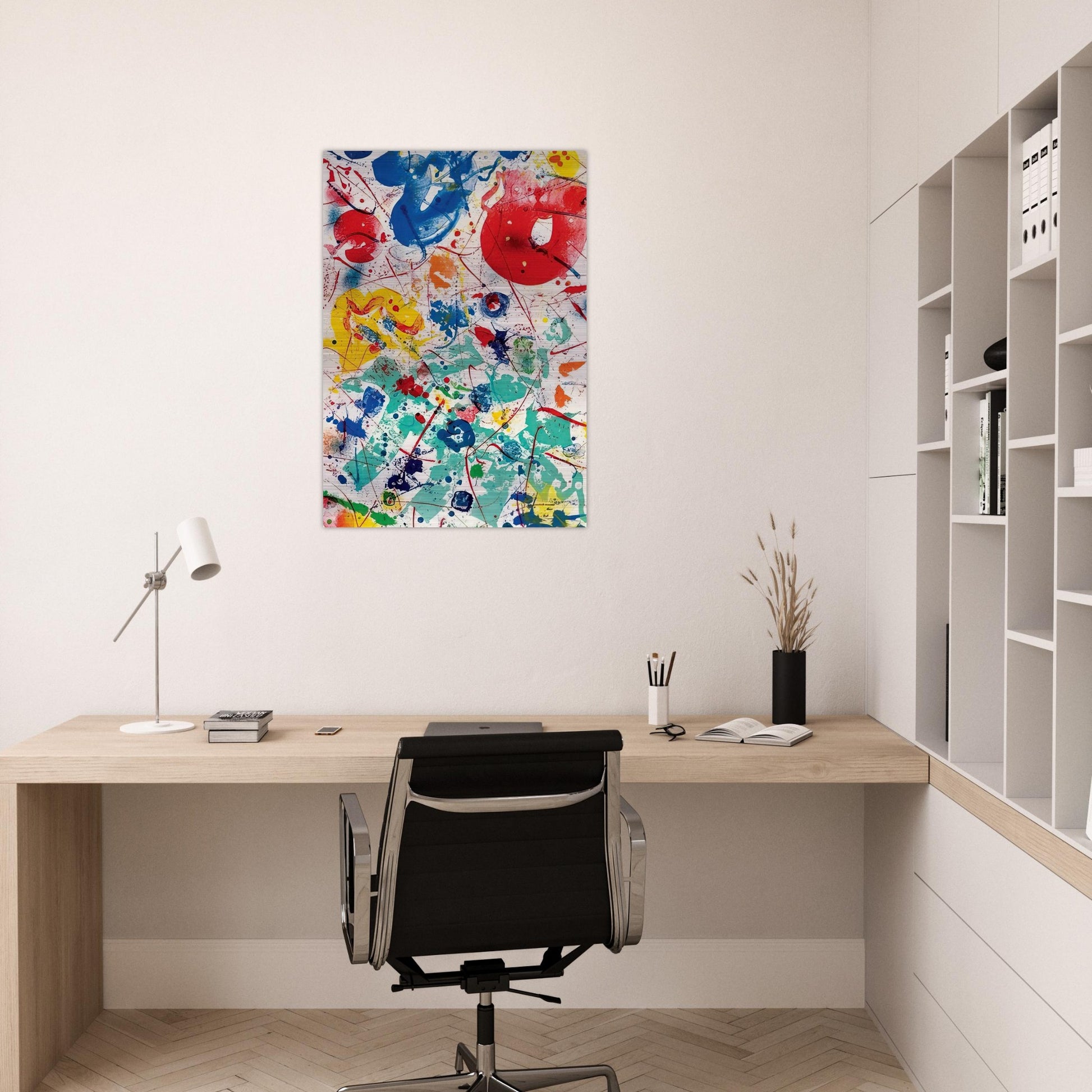 Untitled  SF 358  - Sam Francis Brushed Aluminum Print - 70x100 cm / 28x40 inches | Sam Francis Aluminum Print | Sam Francis Prints