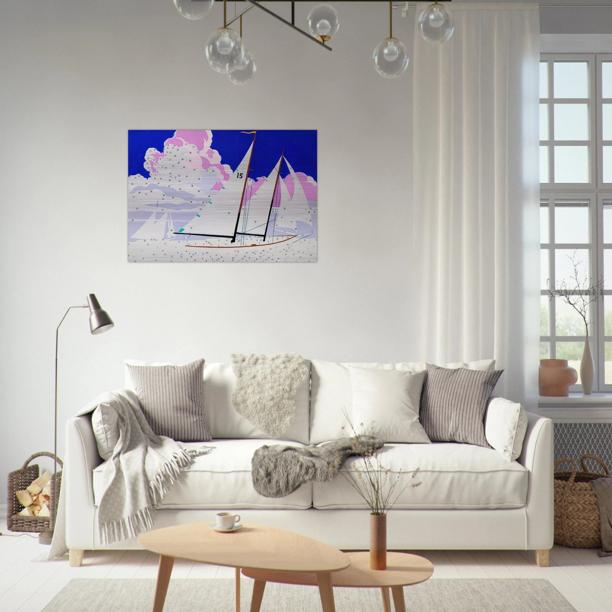 Do It Yourself  Sailboats  - Andy Warhol Brushed Aluminum Print - 70x100 cm / 28x40 inches | Andy Warhol Aluminum Print | Andy Warhol Prints