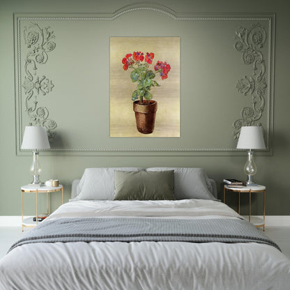 GERANIUMS 1902 - Odilon Redon Brushed Aluminum Print - 70x100 cm / 28x40 inches | Odilon Redon Aluminum Print | Odilon Redon Prints