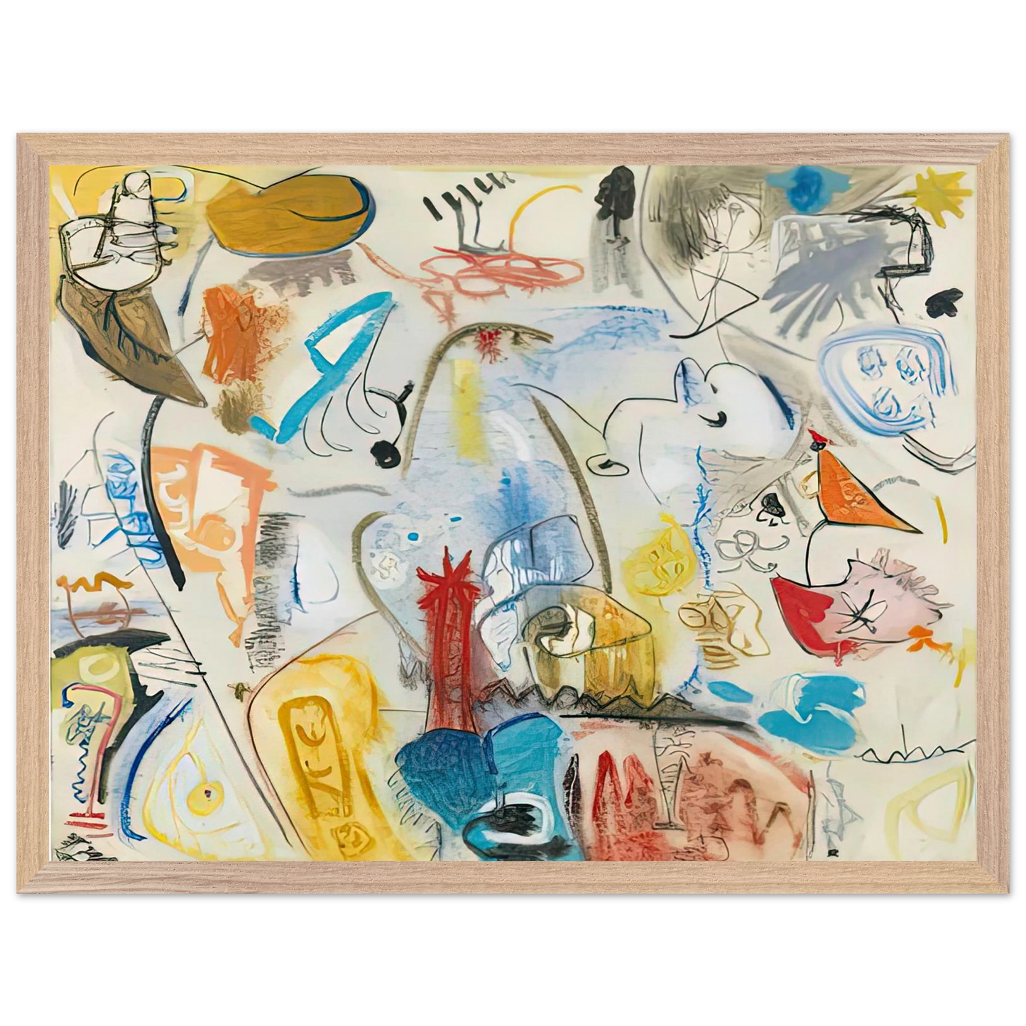 Helen Frankenthaler - Circus Landscape, 1951- Wall Art - 60x80 cm / 24x32 inches - Premium Wooden Framed Poster With Fine Art Paper-canvas - Wood frame