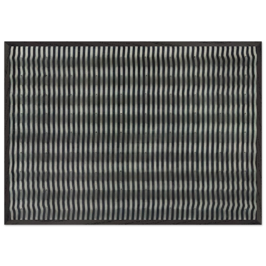 Untitled Striped Surface - 1961 - Enrico Castellani 70x100 cm / 28x40 inches Framed Art Print – Black Wooden Frame