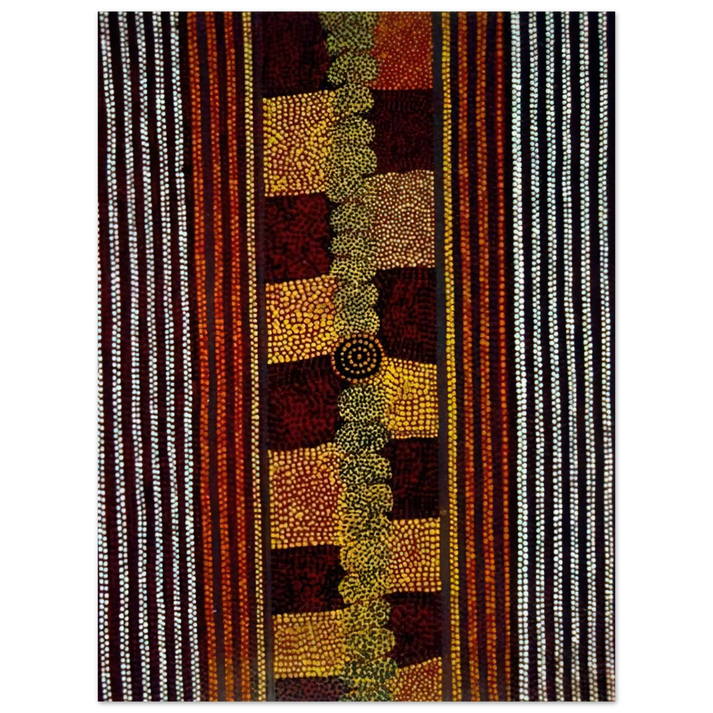 Clifford Possum Tjapaltjarri - Water Track Dreaming - 1981  75x100 cm / 30x40inches Fine Art Poster