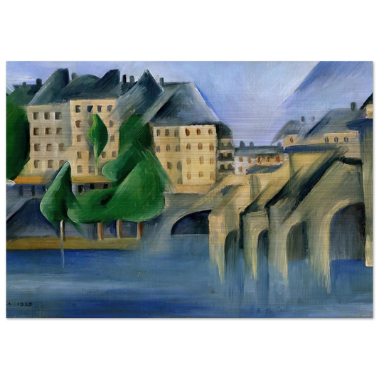 New Bridge - Tarsila do Amaral Brushed Aluminum Print - 70x100 cm / 28x40 inches | Tarsila do Amaral Aluminum Print | Tarsila do Amaral Prints