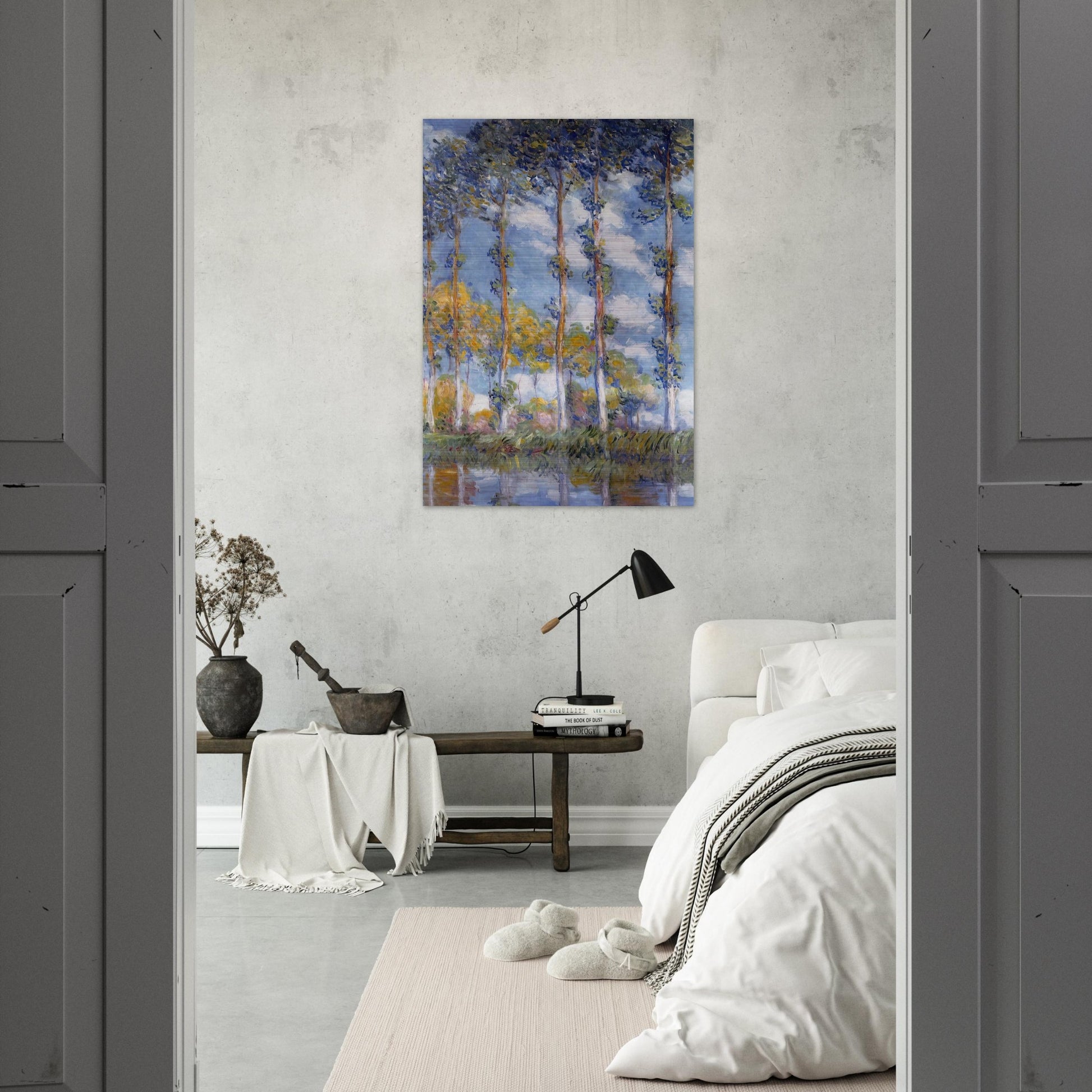 Poplars - claude monet Brushed Aluminum Print - 70x100 cm / 28x40 inches | claude monet Aluminum Print | claude monet Prints