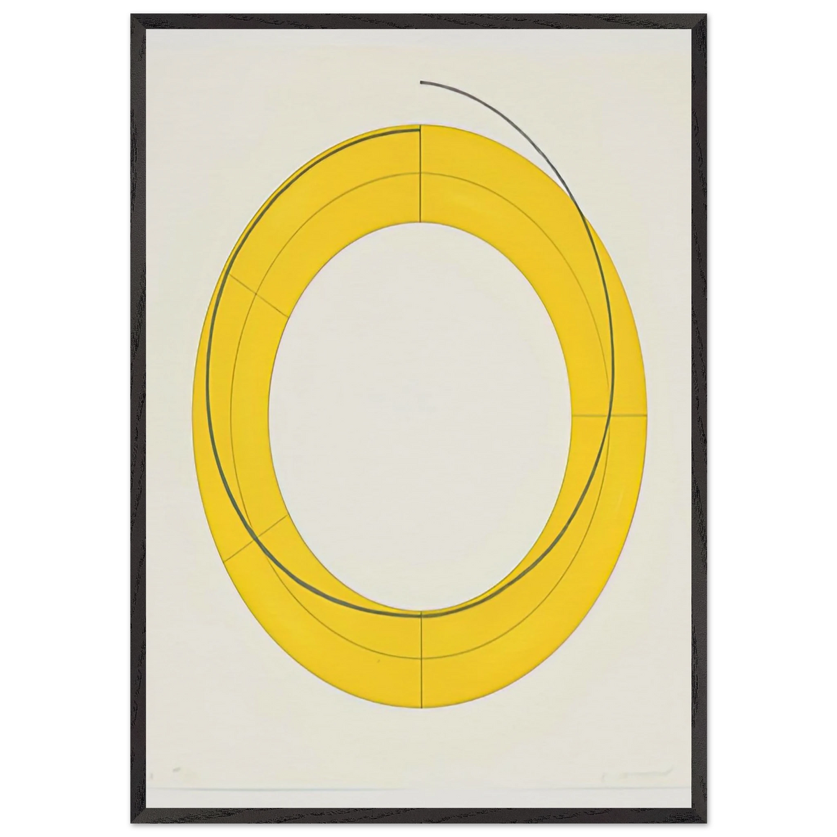 RING A YELLOW 2010 - Robert Mangold 70x100 cm / 28x40 inches Framed Art Print – Black Wooden Frame