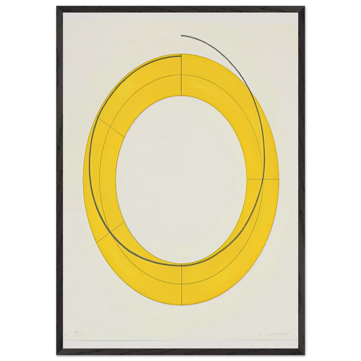 RING A YELLOW 2010 - Robert Mangold 70x100 cm / 28x40 inches Framed Art Print – Black Wooden Frame